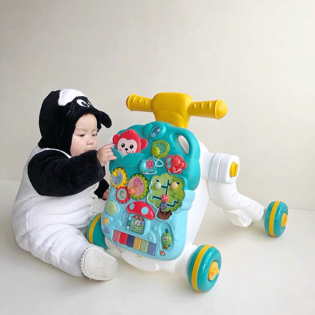 Xe tập đi Holla đa năng 4in1 tích hợp xe chòi chân xe đẩy và bàn đồ chơi phát đèn nhạc cho bé - Haobaby2018