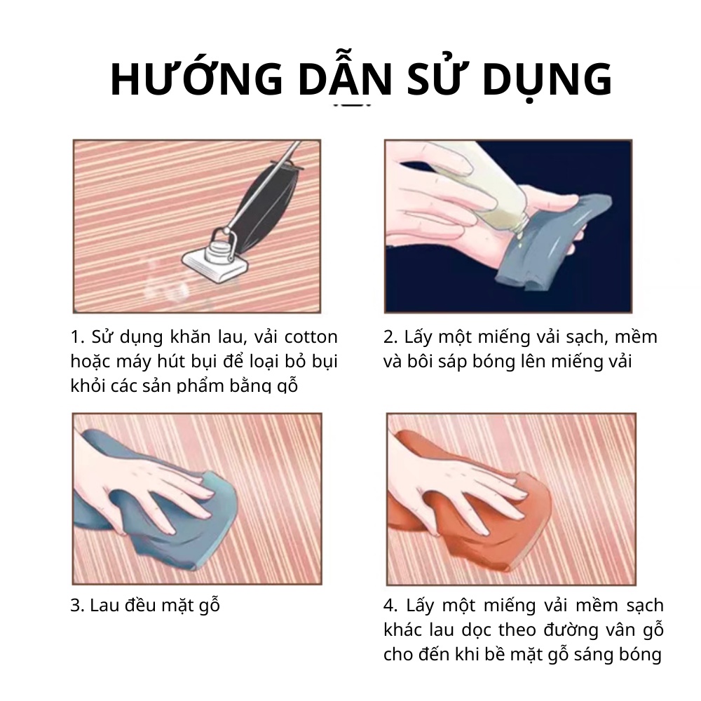 Sáp ong đánh bóng đồ gỗ, sáp làm sạch đánh bóng dưỡng ẩm bảo vệ đồ gỗ Oron