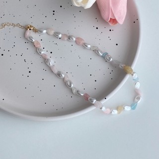 Vòng cổ phối đá pastel