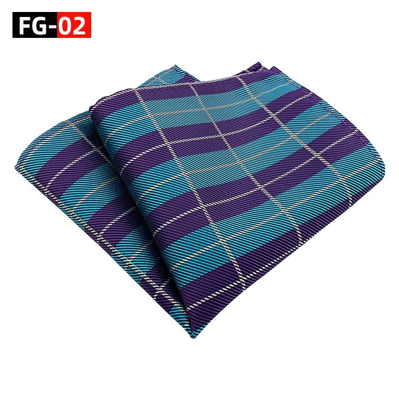 Khăn tay lụa EFAN họa tiết sọc caro thời trang đi tiệc kỳ nghỉ trang trọng cao cấp