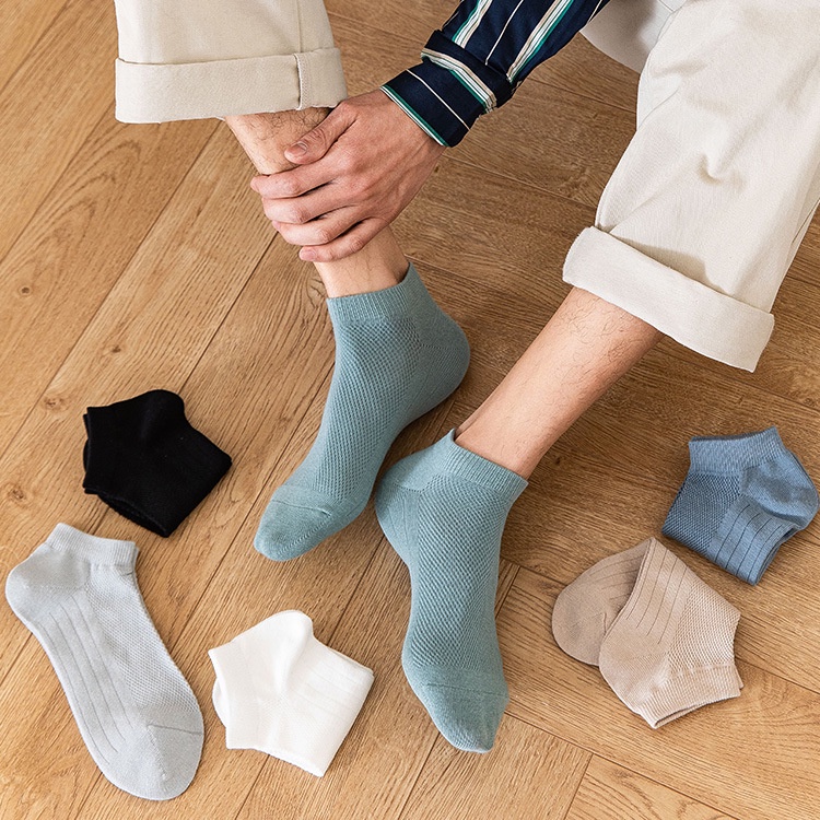 [Set 6 Đôi] Tất vớ nam sợi tre cổ ngắn màu sắc trẻ trung năng động, tất vớ nam chất liệu cotton mềm mại thoáng khí Ms10