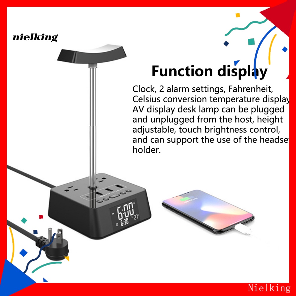 1 Bộ Đèn Led Có Ổ Cắm USB Và Giá Đỡ Tai Nghe Thông Minh