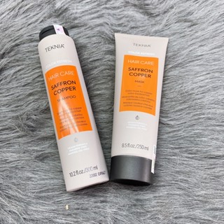 Combo Dầu gội và Kem hấp dành cho tóc màu Đồng Cam Saffron Cooper Lakme Teknia Color Refresh 300ml/250ml