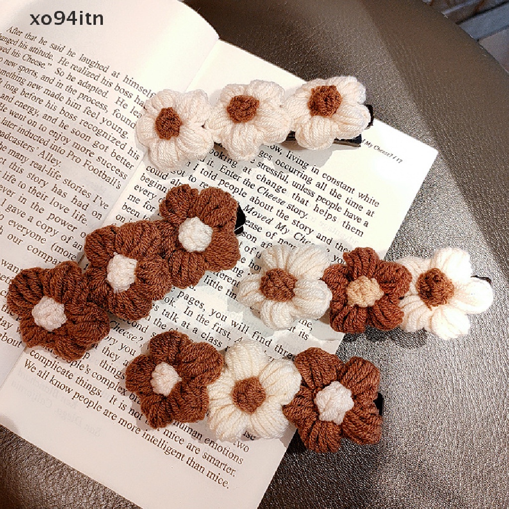 Kẹp Tóc Bện Dây Đính Hoa Hai Lớp Thời Trang Cho Nữ