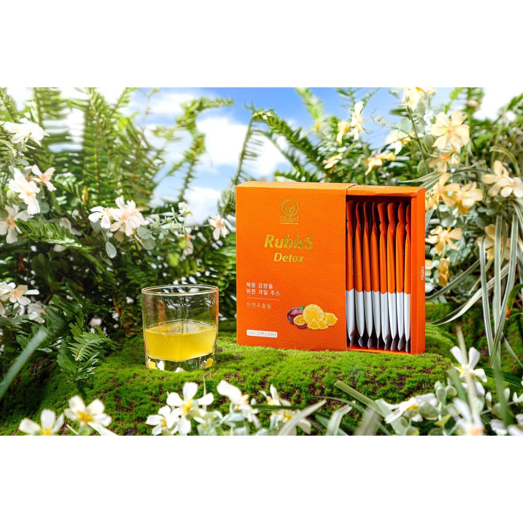 Rubiss Detox Giảm Cân Hộp 12 Gói Chính Hãng - Nước trái cây giảm cân RubisS