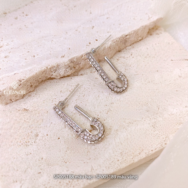 Bông tai nữ Eleanor Accessories đính đá hình ghim cài áo phụ kiện trang sức hiện đại 5188