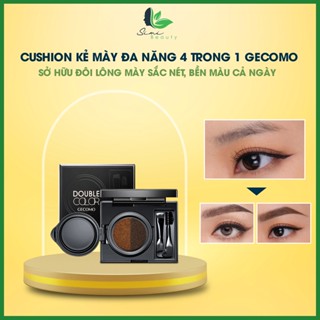 Cushion kẻ mày đa năng 4 trong 1 Gecomo, hộp kẻ mày nâu đen chống nước