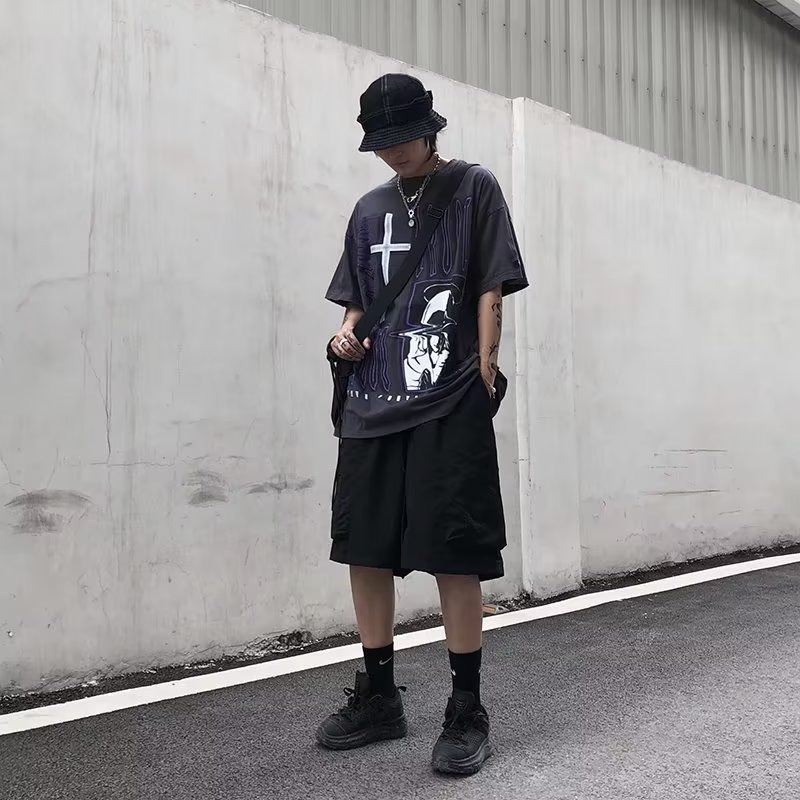 Quần Short Thể Thao Dáng Rộng Màu Tối Thời Trang Mùa Hè Hàng Mới 2023