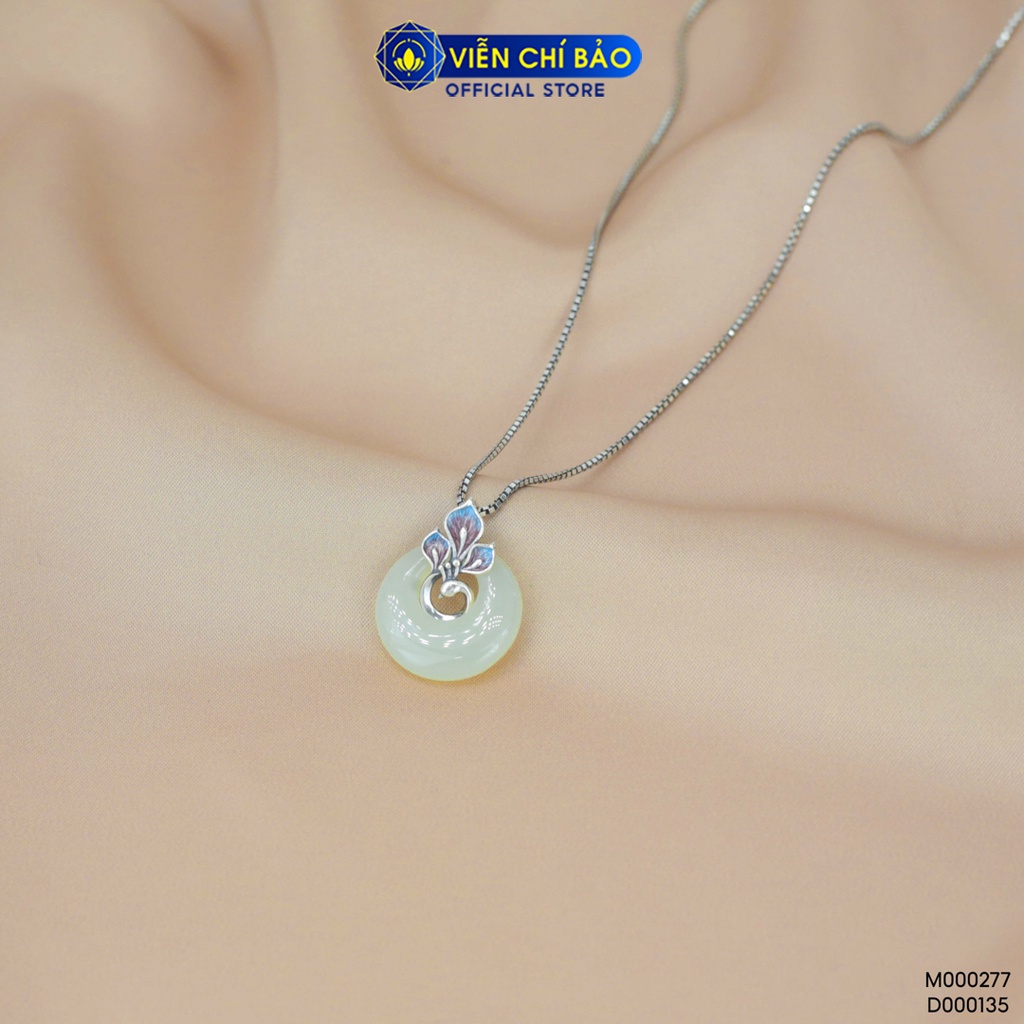 Dây chuyền Khổng Tước tráng Pháp Lam chất liệu bạc Thái 925 thời trang phụ kiện trang sức Viễn Chí Bảo M000277 D000135