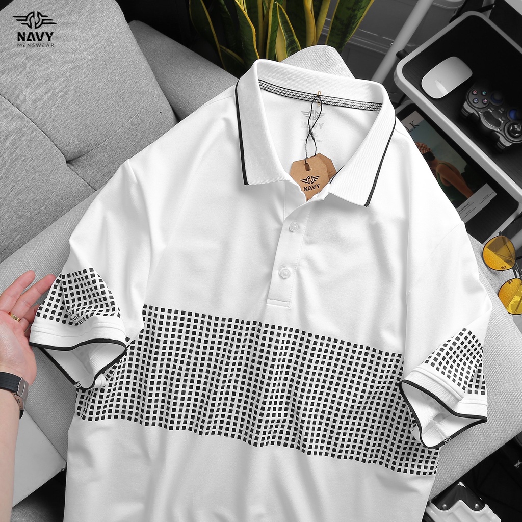 BIGSIZE NAM 80-140KG ÁO POLO HỌA TIẾT Ô VUÔNG 2BIG NAVY STAR