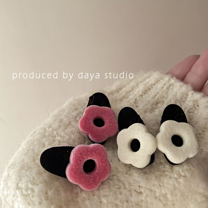 Kẹp Tóc Hình Hoa Màu Đen Phong Cách Hàn Quốc Cổ Điển Cho Nữ HB JP5