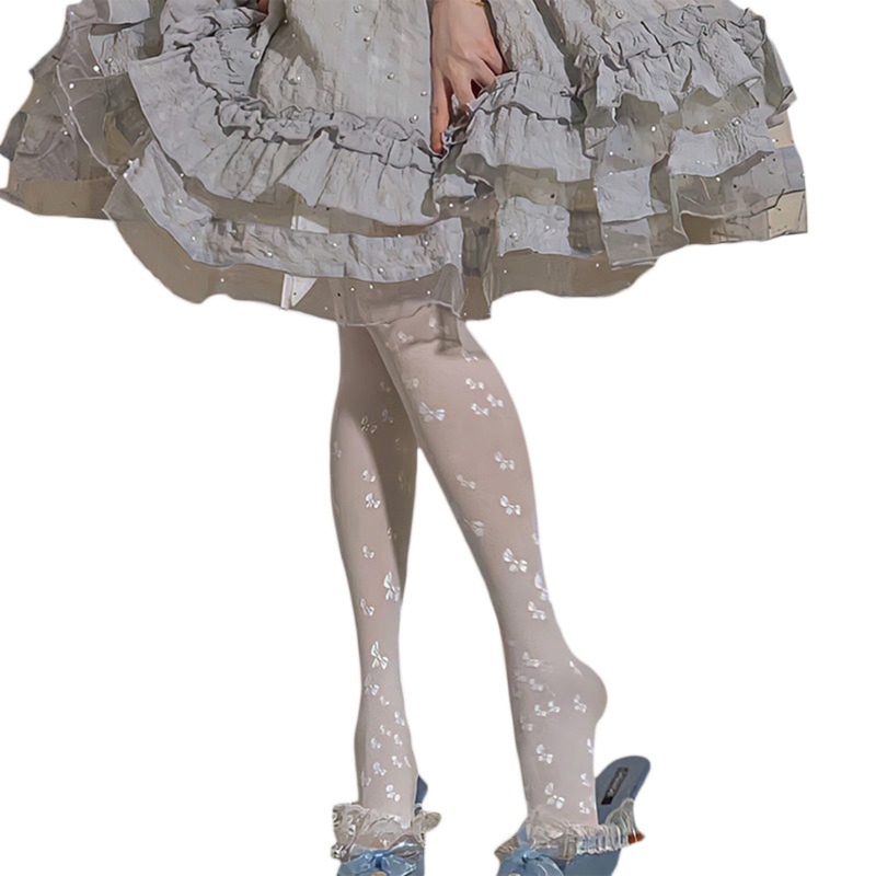 Quần Tất Mỏng Đính Nơ Phong Cách Lolita Nhật Bản Quyến Rũ