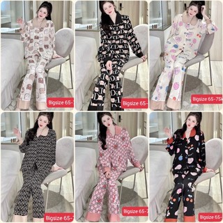 Đồ bộ Pyjama nữ Bigsize 75kg lụa mango nhiều hoạ tiết xinh ❤