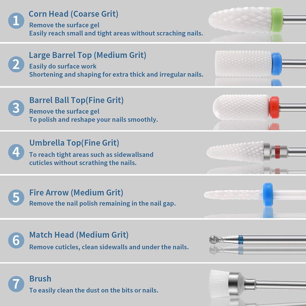 Bộ 5 Đầu Mài Móng Tay Bằng Gốm Sứ  đầu mài nail
