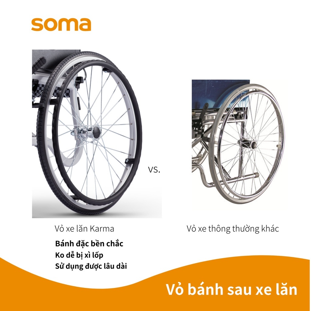 Phụ Kiện Xe Lăn KARMA Lốp Bánh Sau Xe Lăn SM105 Kích Cỡ 22 Inch