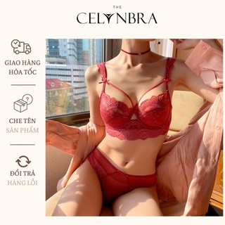 Bộ Đồ Lót Ren Dây Đan Chéo Sexy Có Gọng Đệm Mỏng Siêu Gợi Cảm Lacy Bra - B09