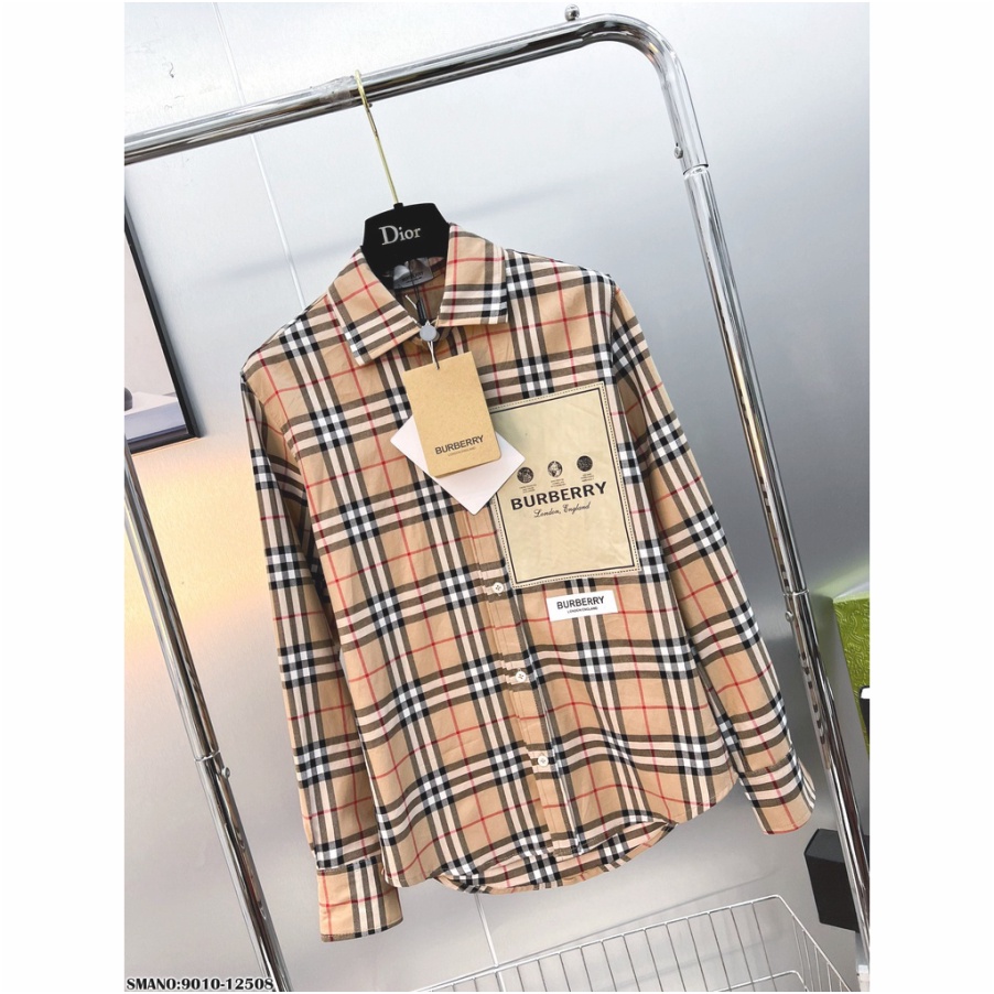 Áo sơ mi Burberry dài tay kẻ caro sọc dài tay BBR nam nữ SM03 unisex form rộng, chất mềm đẹp