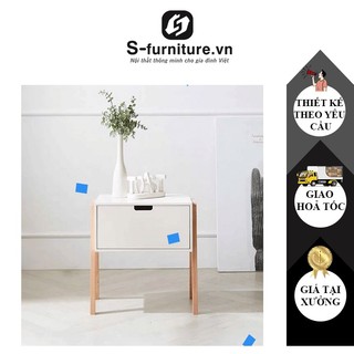 Tab Đầu Giường decor phòng ngủ kích thước đa dạng, Tủ đầu giường để đồ tiện ích màu sắc trắng, đen S-FURNITURE TDG 06