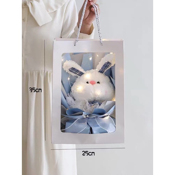 Set hoa gấu thỏ bông đèn led quà tặng sinh nhật, valentine, 8/3 cho bạn gái