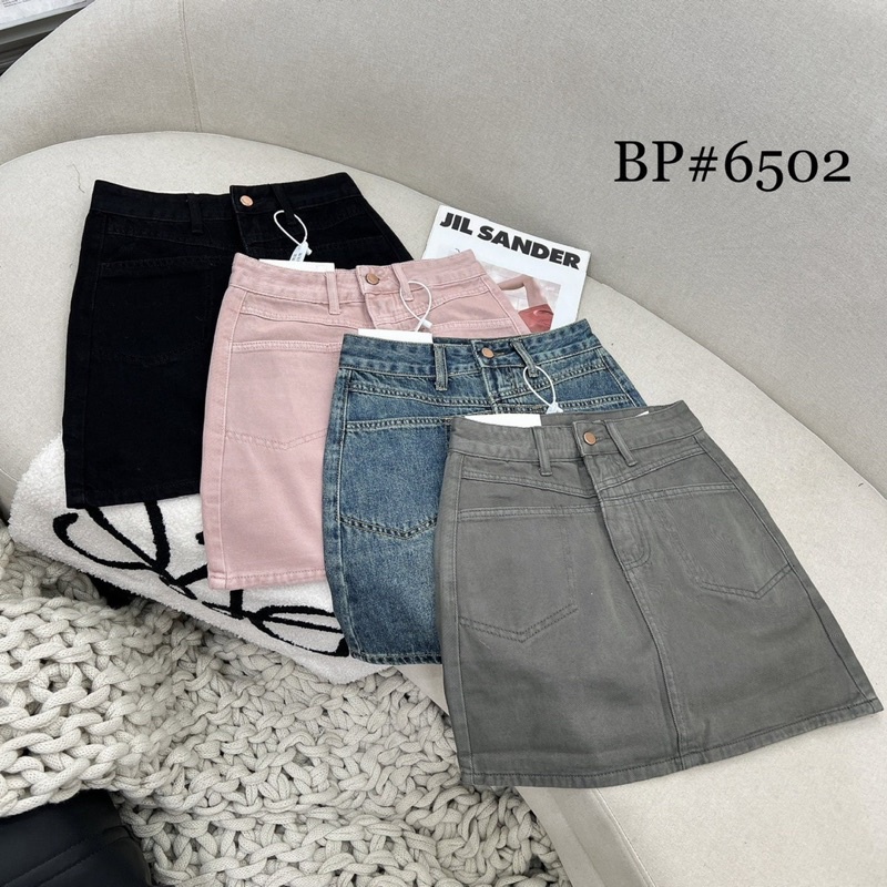 CHÂN VÁY JEANS TÚI TRƠN CẠP CAO HÀNG QCL1 MS23119