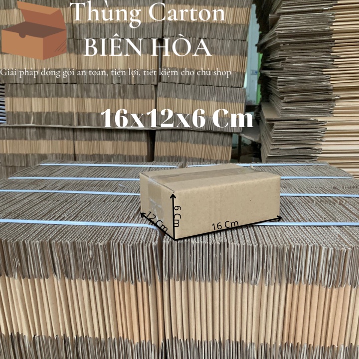 Hộp Giấy Carton Kích Thước 16Cmx12Cmx6Cm - Hộp Sóng C Dày, Cứng