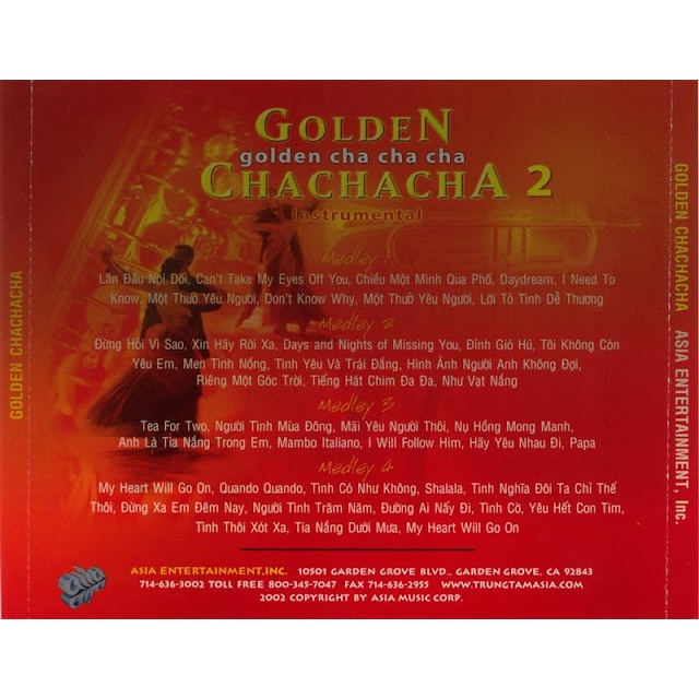 ĐĨA CD97. ASIA GOLDER CHA CHA CHA - HÒA TẤU chất lượng cao