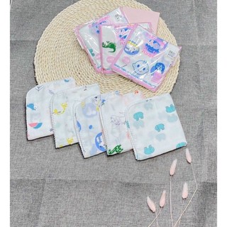 Khăn Sữa Cho Bé 2 Lớp Hoạ Tiết Xuất Nhật, Khăn Xô Sữa Cho Bé Sơ Sinh [Gói 10 Chiếc]