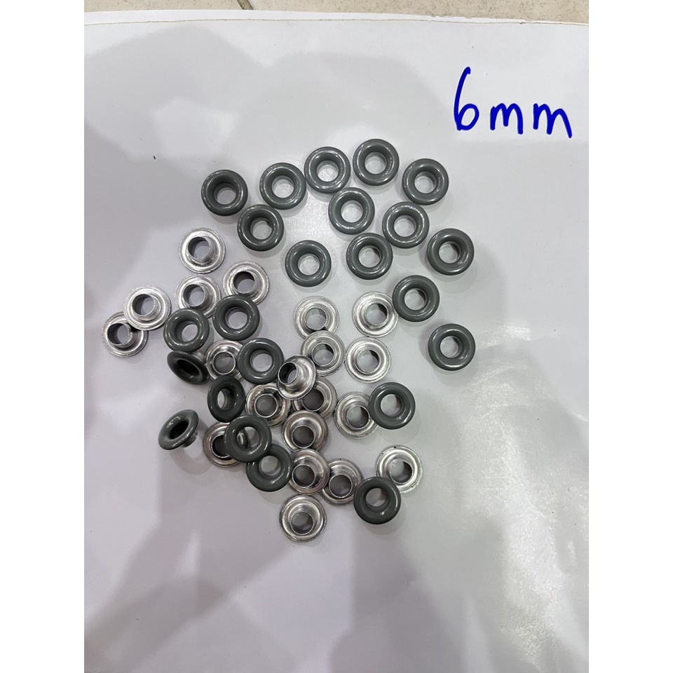 Khoen ore 6mm Khuy bấm giày xỏ lỗ dây dù giày thể thao Bằng Nhôm bọc sơn Nhiều màu Túi 100 cái Có long đền