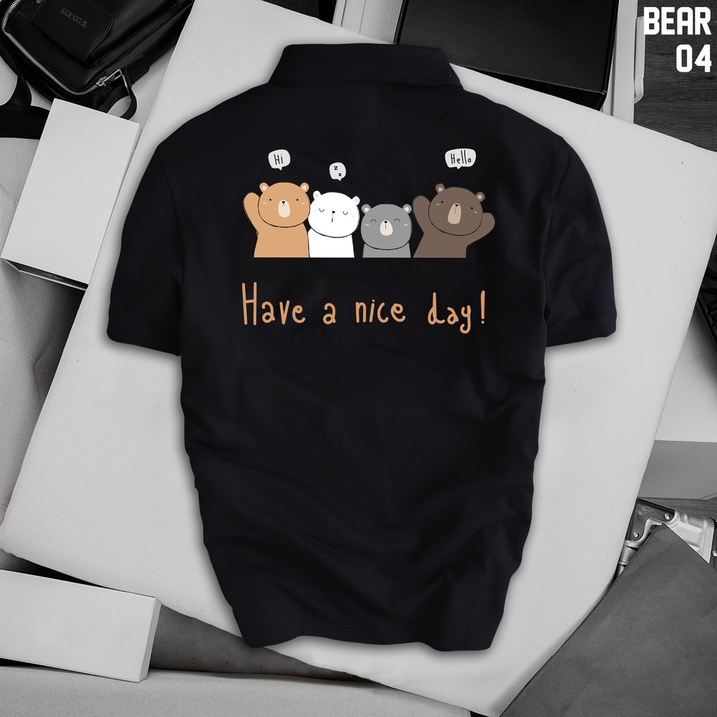 Áo Polo Cổ Bẻ Bear Cute Vải Xịn Fullbox, Thoáng Mát Thấm Hút Mồ Hôi Chuẩn Form Sang Trọng - BEAR 04