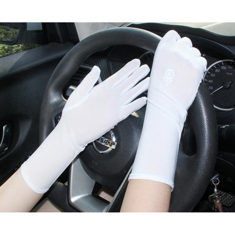Găng Tay Lái Xe Dài Trung Bình Chống Nắng Chống Tia UV Chống Trượt Thoáng Khí Thời Trang Xuân Hè