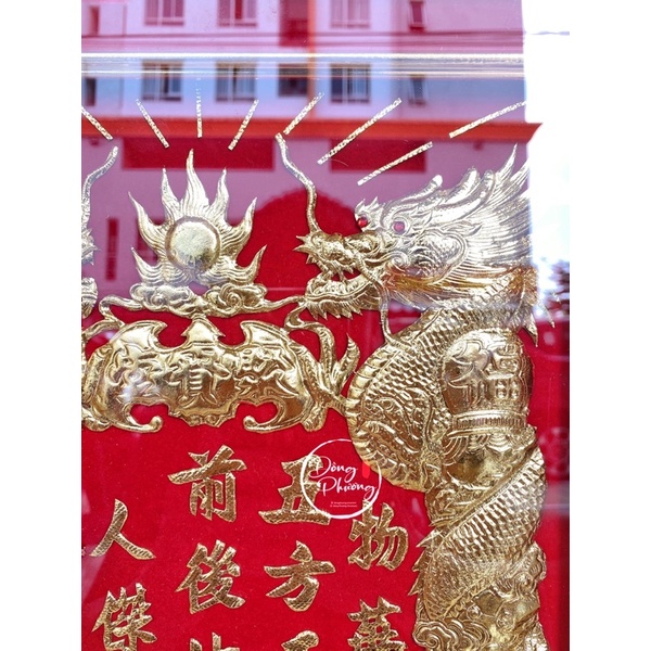 Bài vị thần tài thổ địa - Liễn thổ thần tủ tài địa - Mẫu chữ hoa thếp vàng nhiều Size
