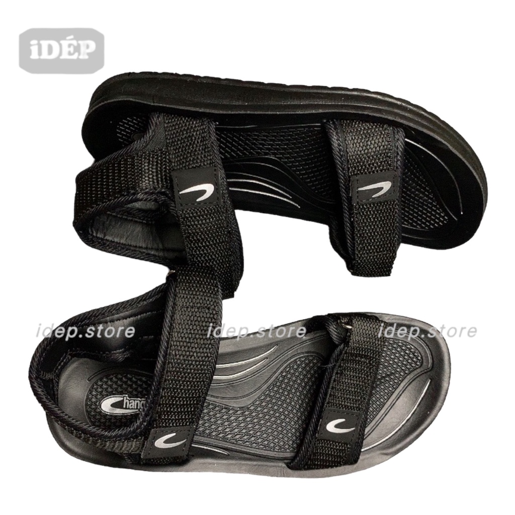 Dép Sandal Nam Nữ Unisex Đi Học Quai Dán CHANGFA Da PU Đúc Nguyên Khối Cao Cấp 𝐢𝐃𝐄́𝐏 GL017(ẢNH THẬT)