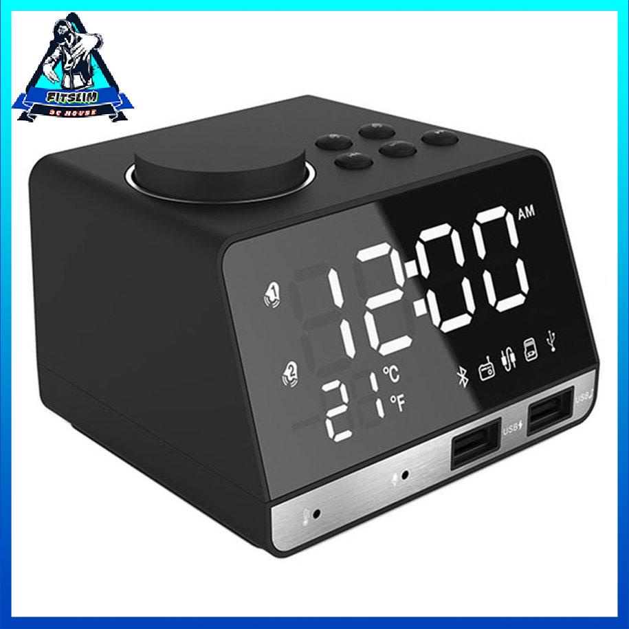 Điện thoại di động Sạc Led Smart Radio Đồng hồ báo thức Âm thanh nổi nhỏ [S/13]