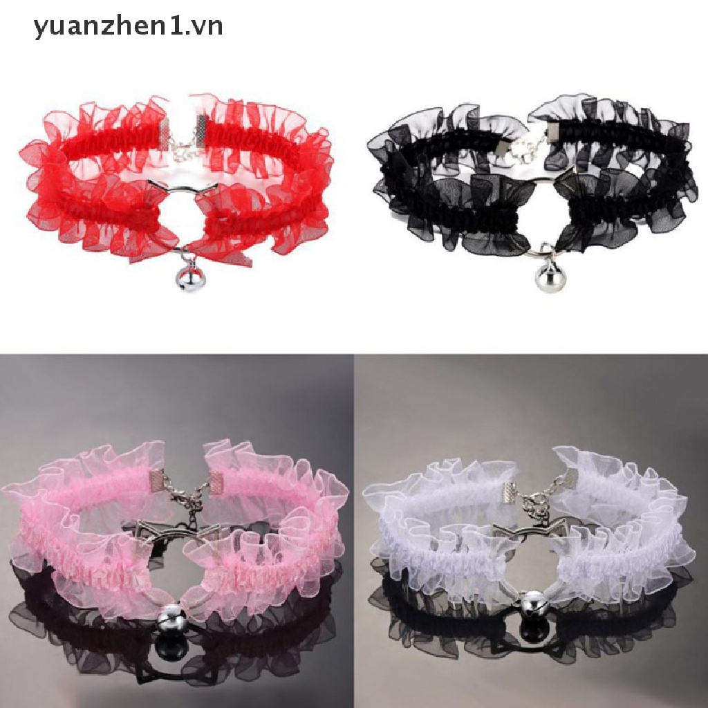 Vòng Cổ Choker Phối Ren Và Chuông Phong Cách Gothic Ngọt Ngào Dễ Thương Dành Cho Nữ