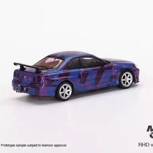 Mô Hình Xe Hơi Nissan SkylineGT-R R34 Phiên Bản Kỷ Niệm 5 Năm 446 Bằng Hợp Kim Tỉ Lệ 1 / 64