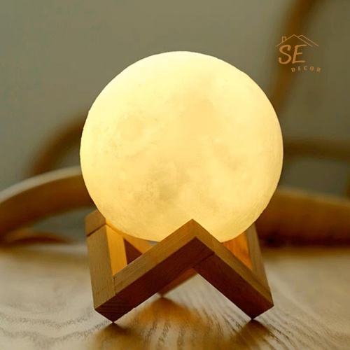 Đèn ngủ mặt trăng 3D, đèn để bàn trang trí- SEDECOR