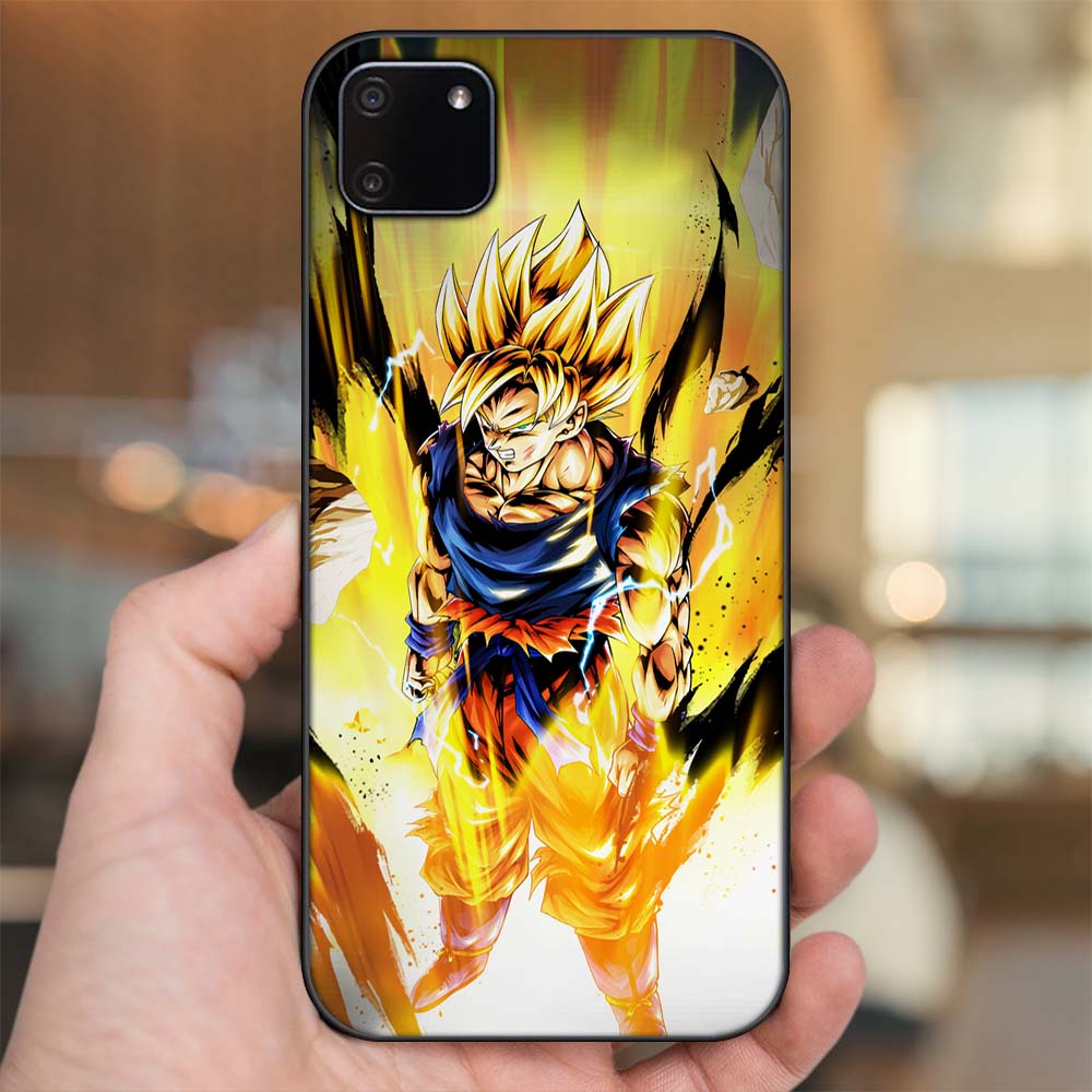 Ốp lưng Realme C11 2020 viền đen in hình Son Goku Dragon Ball Super Saiyan