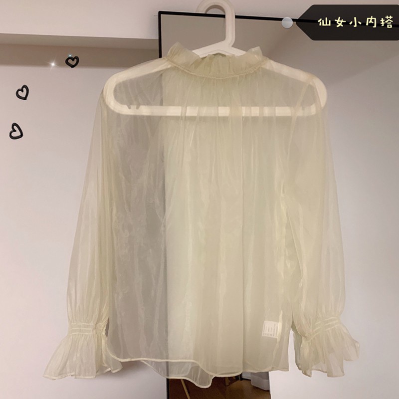 Order 10 ngày_áo len mịn kẻ ngang, áo voan dài tay SJ0218