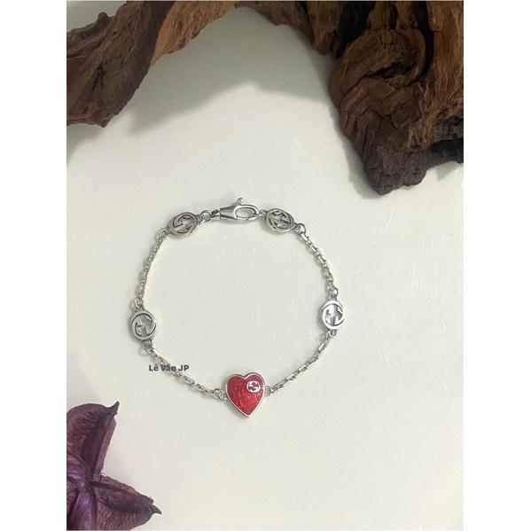 Lắc tay và nhẫn bạc S925 Châu Âu Dòng Bracelet Heart ( Tặng kèm bộ dụng cụ làm sạch và sáng trang sức )