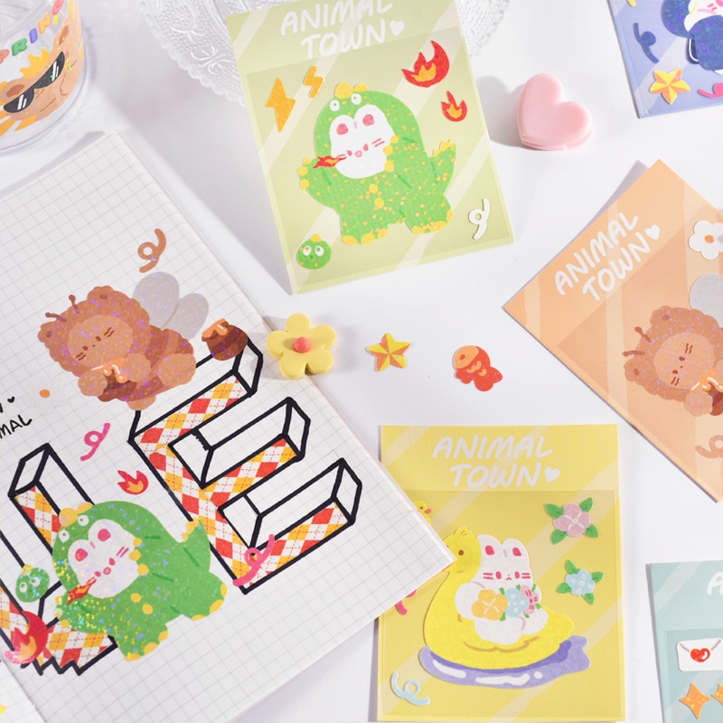1 Tấm Sticker Dán Trang Trí Hình Động Vật Dễ Thương