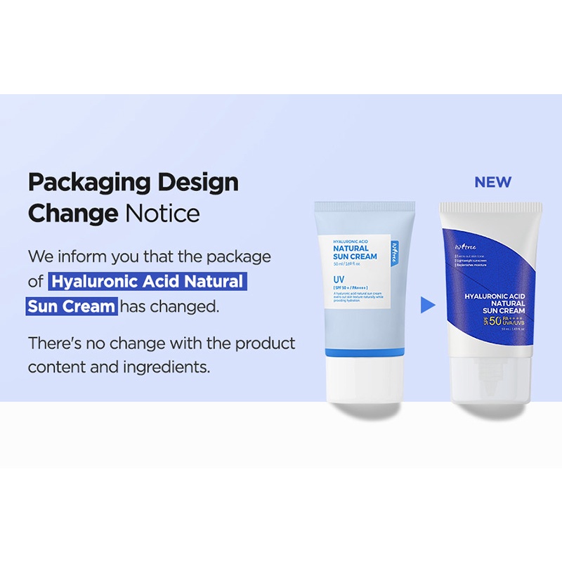 Kem chống nắng tự nhiên Istree Hyaluronic Acid suncream 50ml