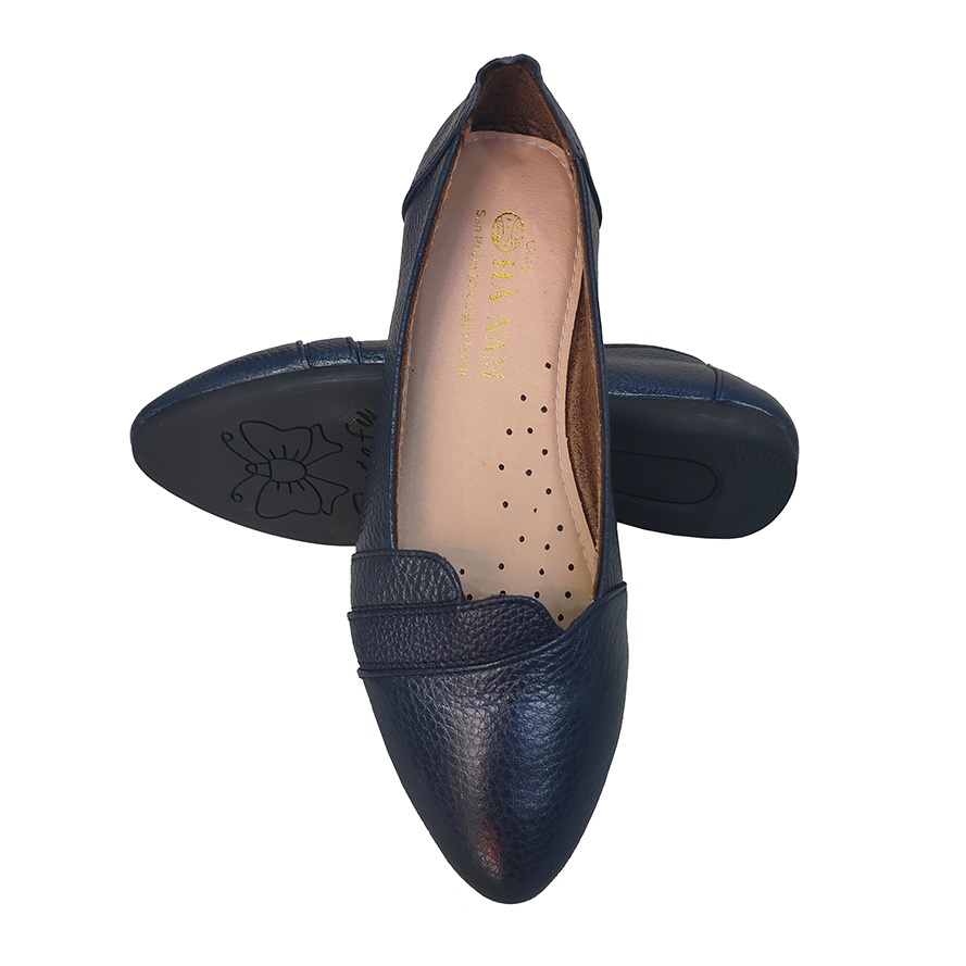 Giày nữ búp bê đế bệt 2cm HÀ NAM da bò thật thời trang cao GBBN2060d