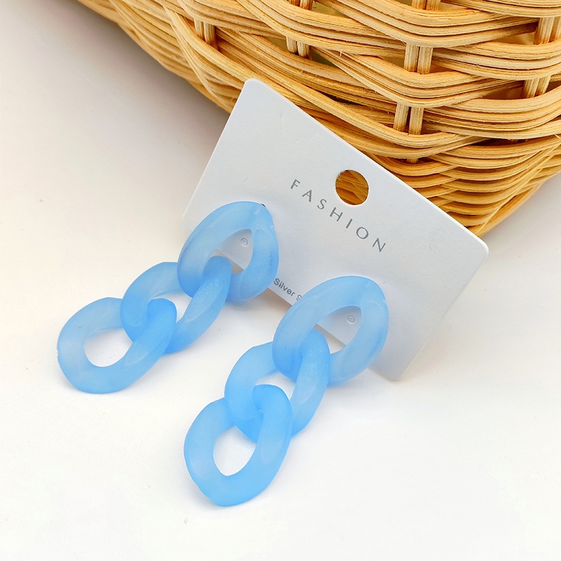 Bông Tai Dáng Dài Màu Xanh Dương Thời Trang Tinh Tế Cho Nữ