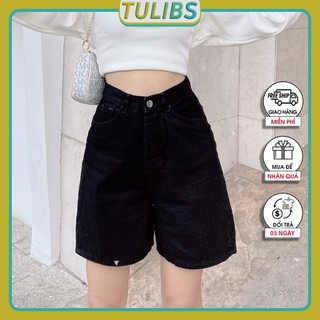 Quần short nữ ống rộng lưng cao kaki xịn xò bao chất siêu đẹp Tulibs