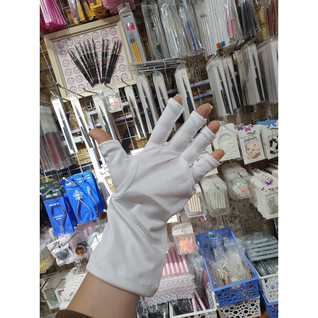 Găng tay vài làm nail chống tia UV