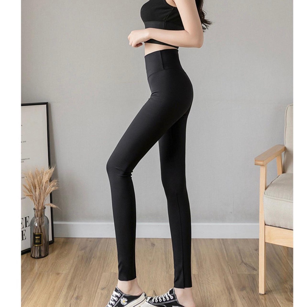 Quần legging cạp cao gen bụng hộp trắng nữ