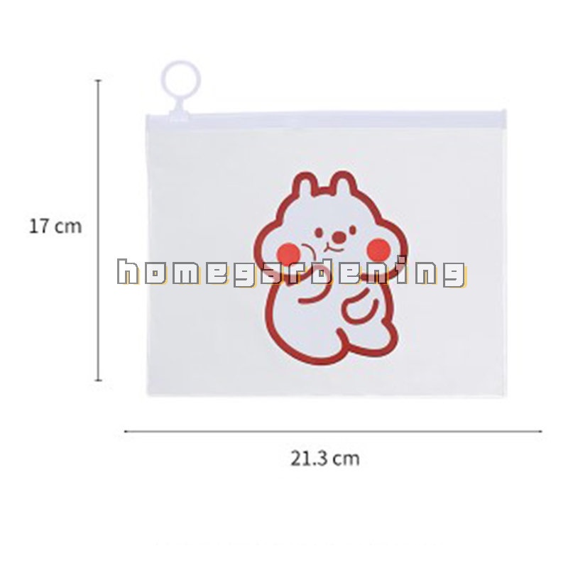 Túi Đựng Bút / Mỹ Phẩm Trong Suốt Họa Tiết Hoạt Hình Dễ Thương Tiện Dụng Mang Theo Du Lịch