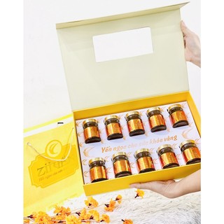 Hộp 10 hũ yến chưng đông trùng hạ thảo 45% tổ yến - Yến sào chưng sẵn