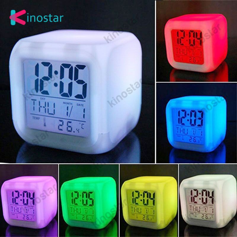 Đèn Led Chiếu Sáng Đồng Hồ Báo Thức Kỹ Thuật Số Trang Trí Nhà Gia Đình Phòng Ngủ Trẻ Em Màu Trắng.