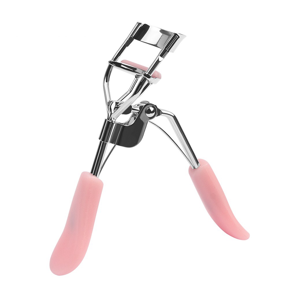 Dụng Cụ Bấm Cong Mi Bằng Silicone Với Đệm Lót &amp; Túi Satin Thiết Kế Không Cần Pin Hoặc Kéo Và Hoàn Hảo Cho Lông Mi Thẳng